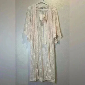 Pia Gladys Perey NWT Women’s‎ Guipure Wedding Sheer Lace Robe  Size 4
